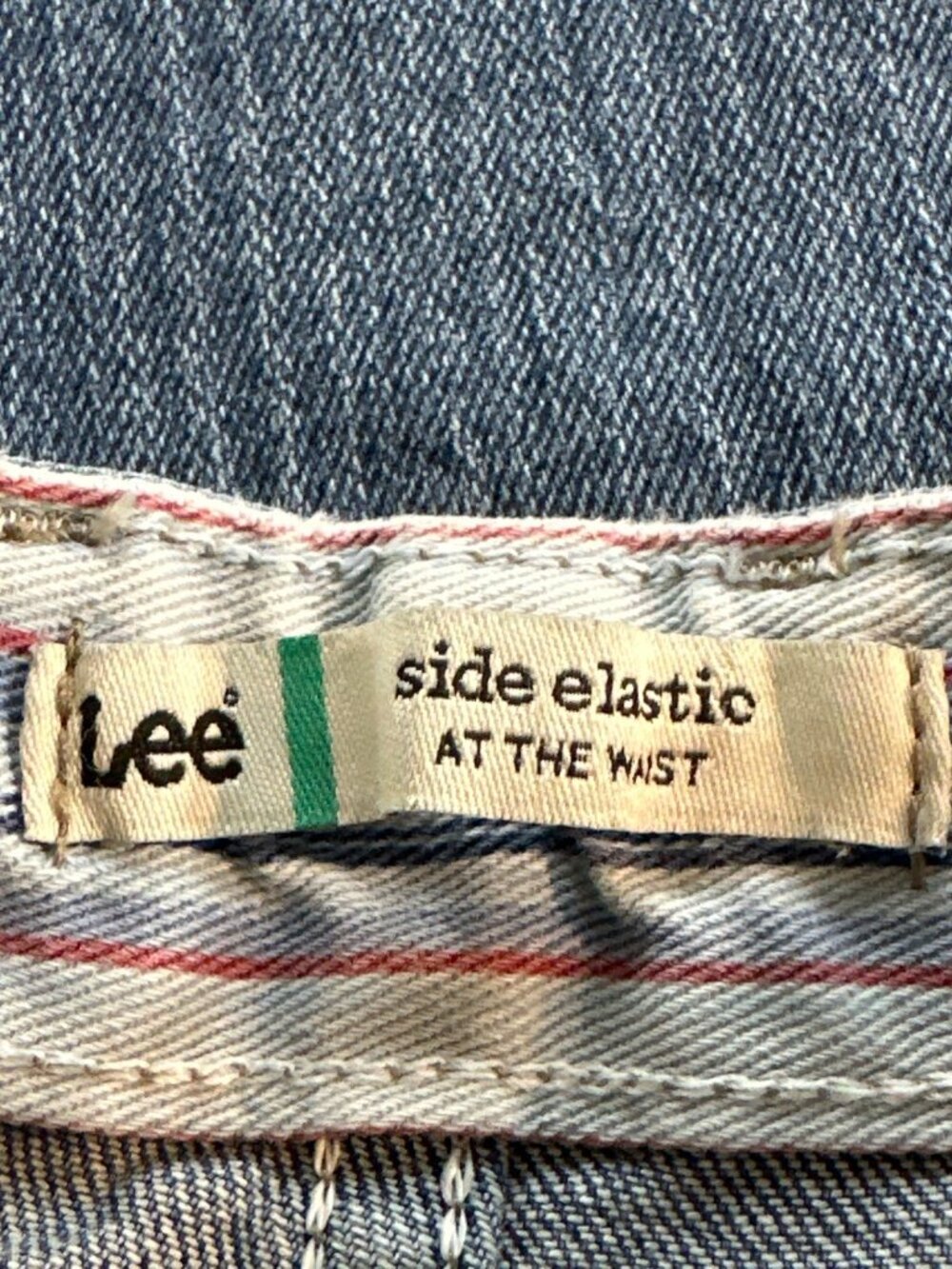 Y2k Lee High Rise Jeans 10 Petites Cotton Side Elastic Stretch Waist Grunge - Picture 5 of 7